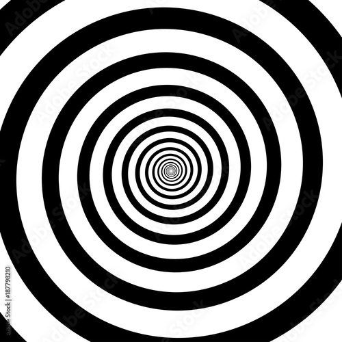 Psychedelic spiral with radial rays. Hypnotic spiral