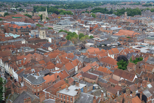 View from the roof York Minster Cathedral, Great Britain