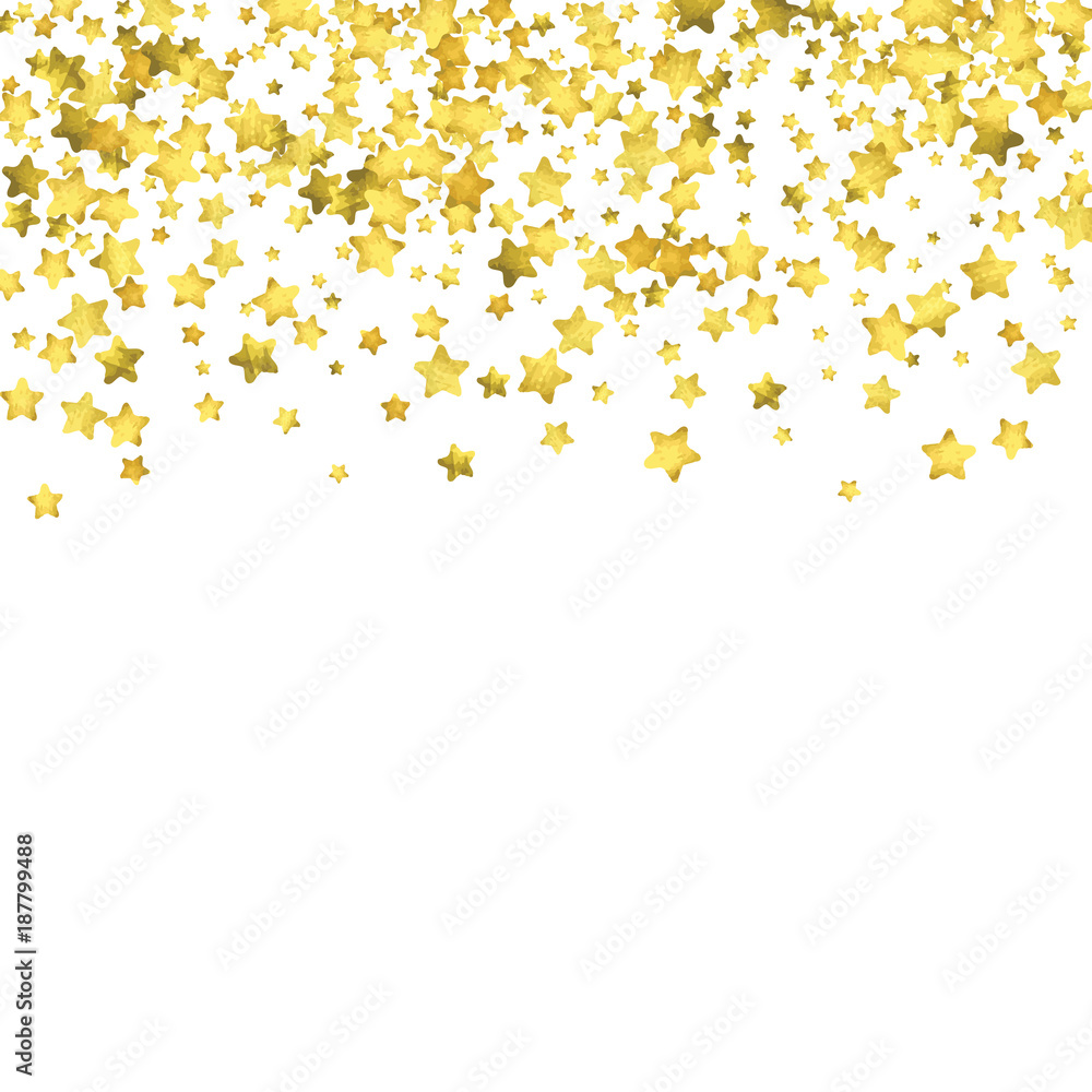Star confetti. Gold random confetti background Star confetti. Gold random confetti background