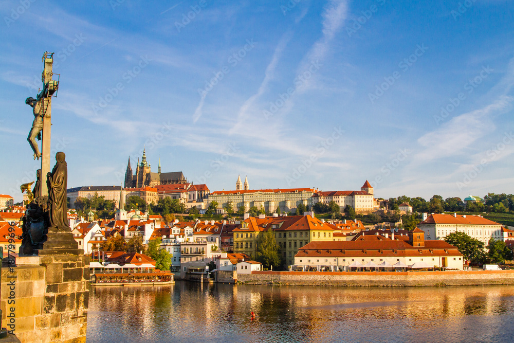 The view of the historical quarter Hradschin in Prague.