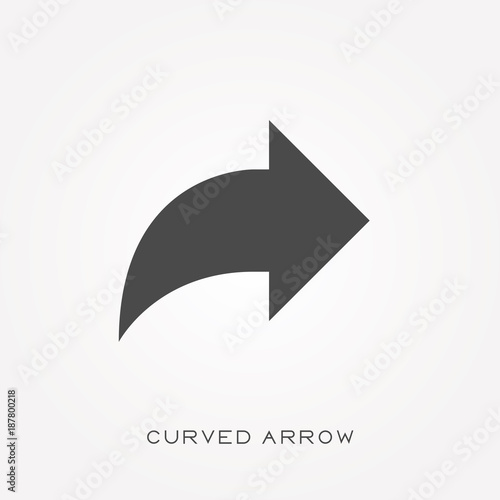 Silhouette icon curved arrow