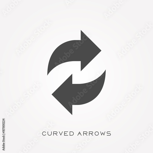 Silhouette icon curved arrows