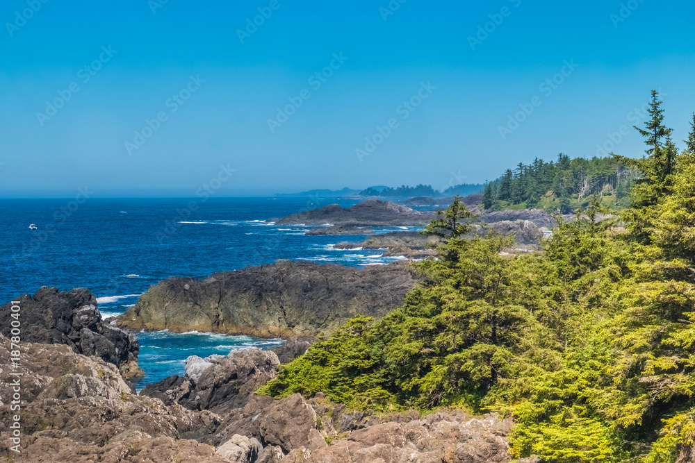 Wild Pacific Trail, Ucluelet, Vancouver Island in British Columbia, Canada. Located at the edage of the the Pacific Rim National Park Reserve.