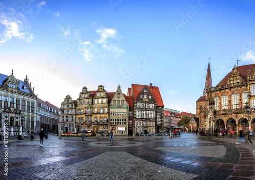 Bremen main market square in the centre of the Hanseatic City, Germany