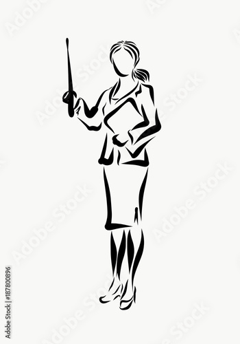 Businesswoman, drawn by smooth lines