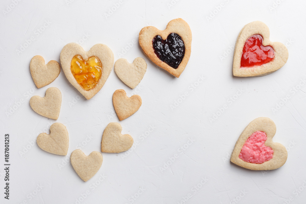 Fototapeta premium Pastries in shape of heart. St Valentines Day