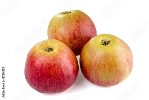 Three apples isolated on white background.