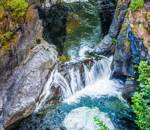 The Sooke Potholes Regional Park with  its rocky pools and canyon-like features. British Columbia, Canada photo