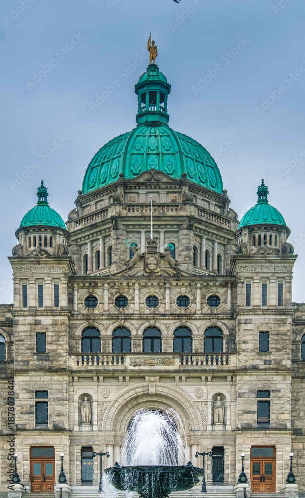 The British Columbia Parliament Buildings, located in Victoria, Vancouver Island, BC, Canada. Home to the Legislative Assembly of the province.