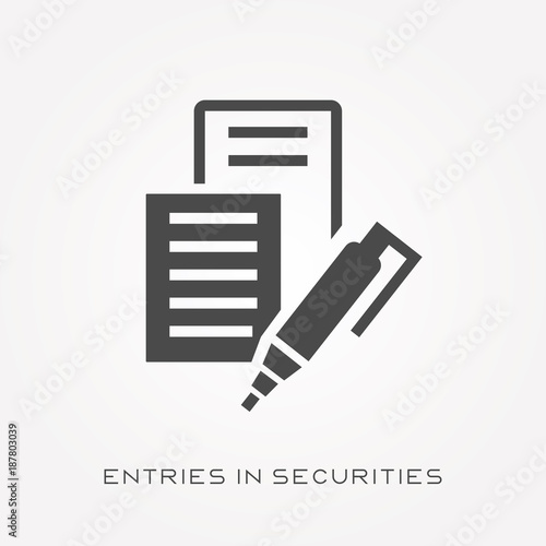 Silhouette icon entries in securities
