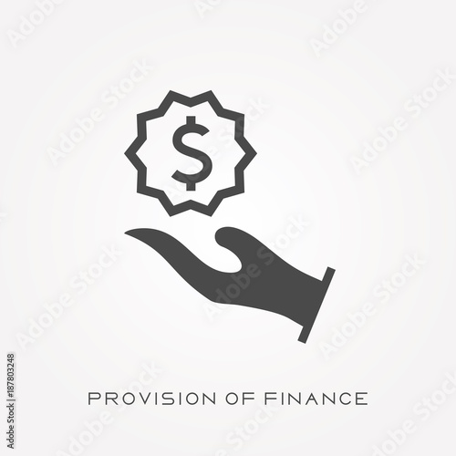 Silhouette icon provision of finance