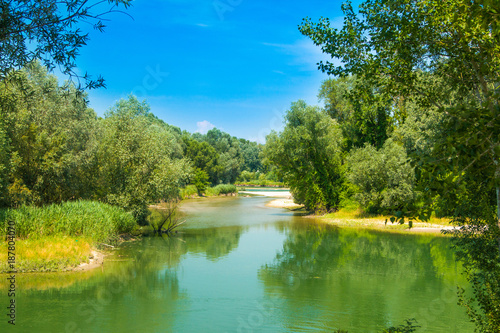  Beautiful jungle landscape, confluence of Mura and Drava rivers in Medjimurje, Croatia 