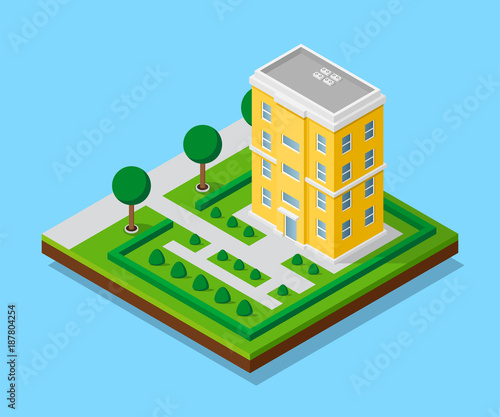 Isometric appartment house