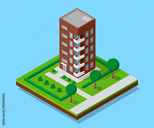 Isometric appartment house