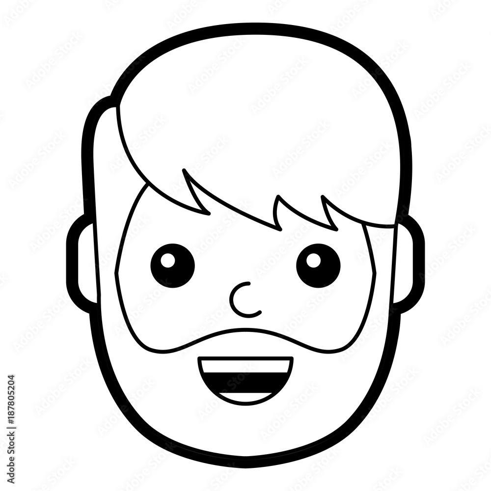 character man face laughing happy image vector illustration line design character man face laughing happy image vector illustration line design
