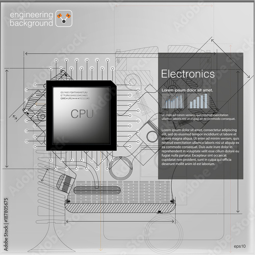 Cars cpu. Vector illustration.