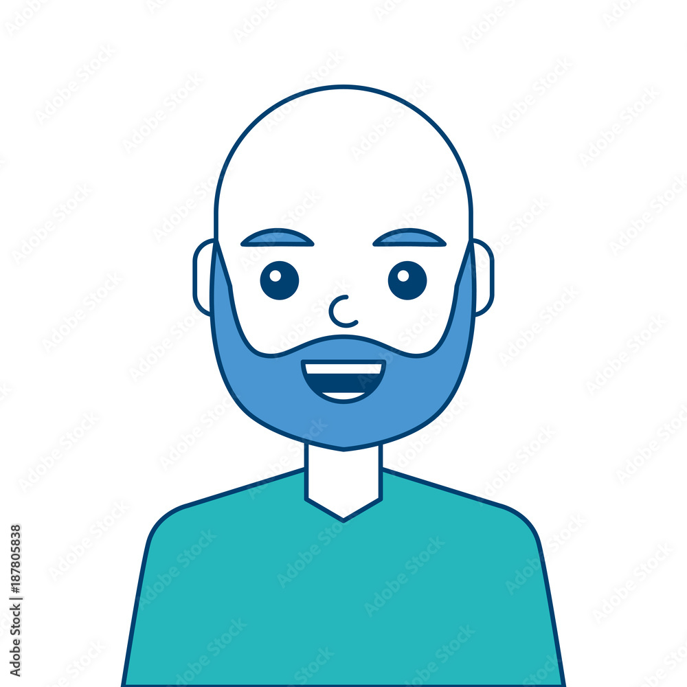 portrait man face laughing happy image vector illustration blue and green design