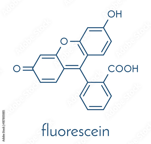 Fluorescein fluorescent molecule. Skeletal formula.