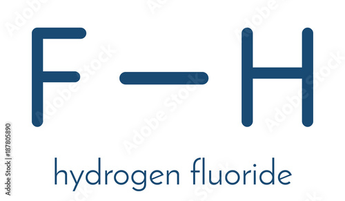 Hydrogen fluoride (HF) molecule. Skeletal formula.