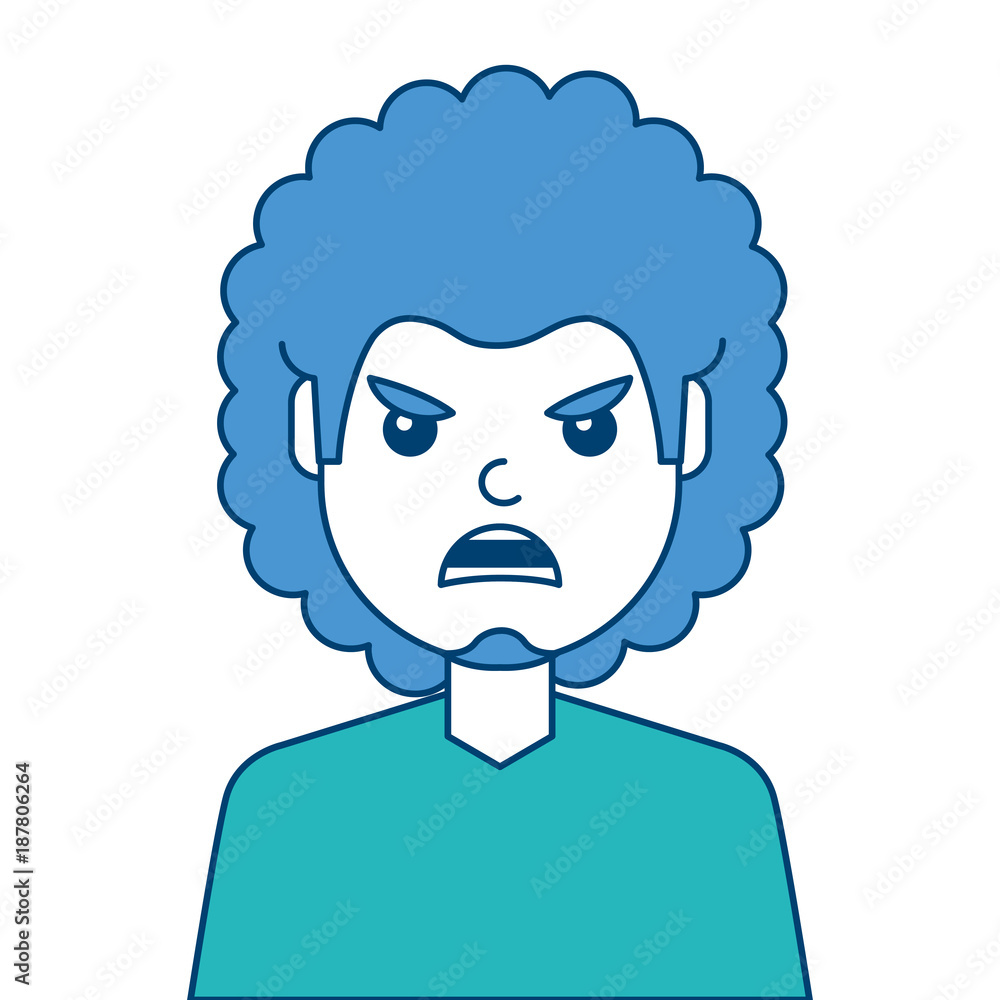 portrait man face angry expression cartoon vector illustration blue and green design portrait man face angry expression cartoon vector illustration blue and green design