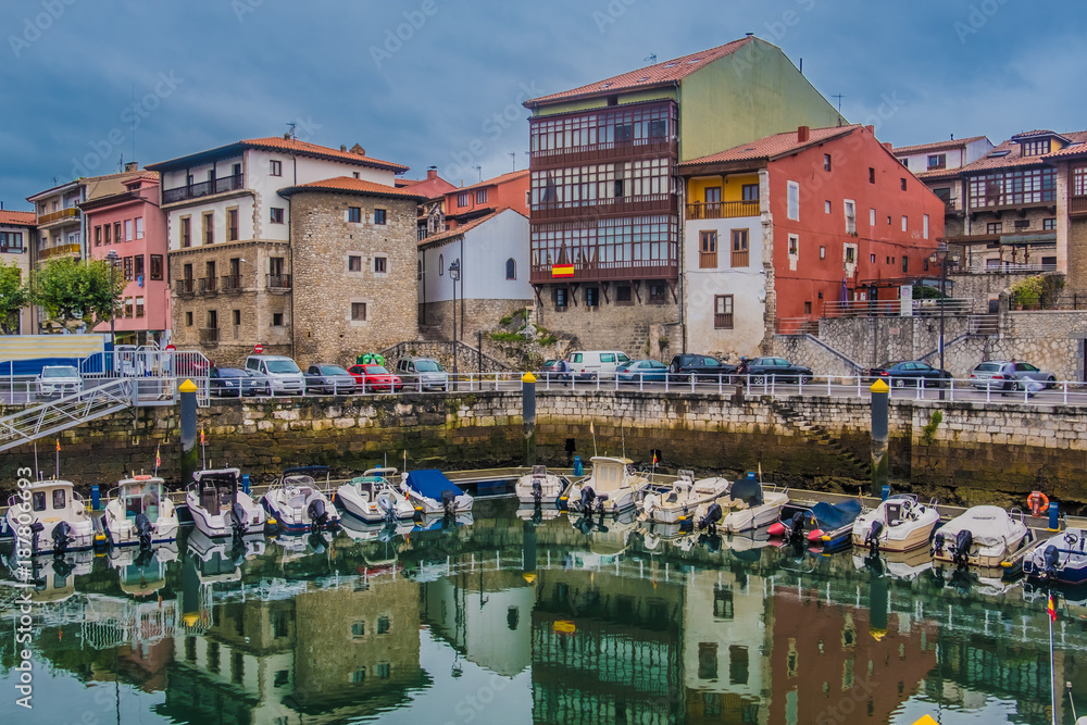 Llanes, a beautiful and lively fishing village on the Cantabrian Sea, Principality of Asturias, Northwest Spain.
