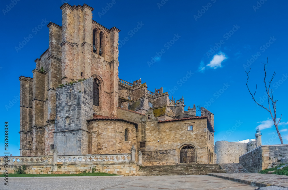 The church of Santa Maria de la Asuncion, Castro Urdiales on the Bay of Biscay, Cantabria, northern Spain.