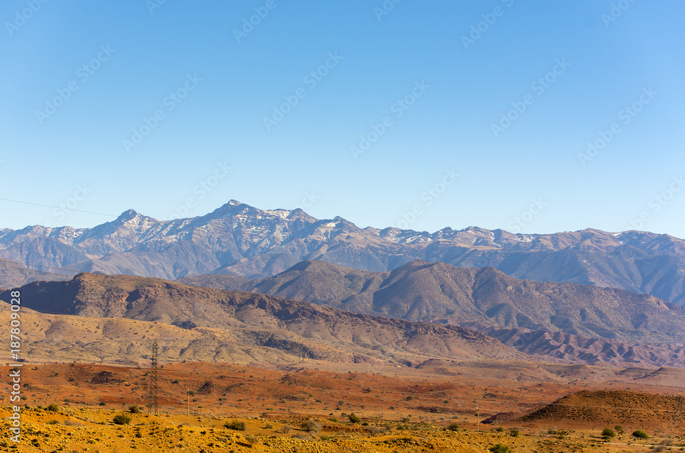 High Atlas Mountains in the north part of Africa, landscape of Middle Atlas Mountains High Atlas Mountains in the north part of Africa, landscape of Middle Atlas Mountains