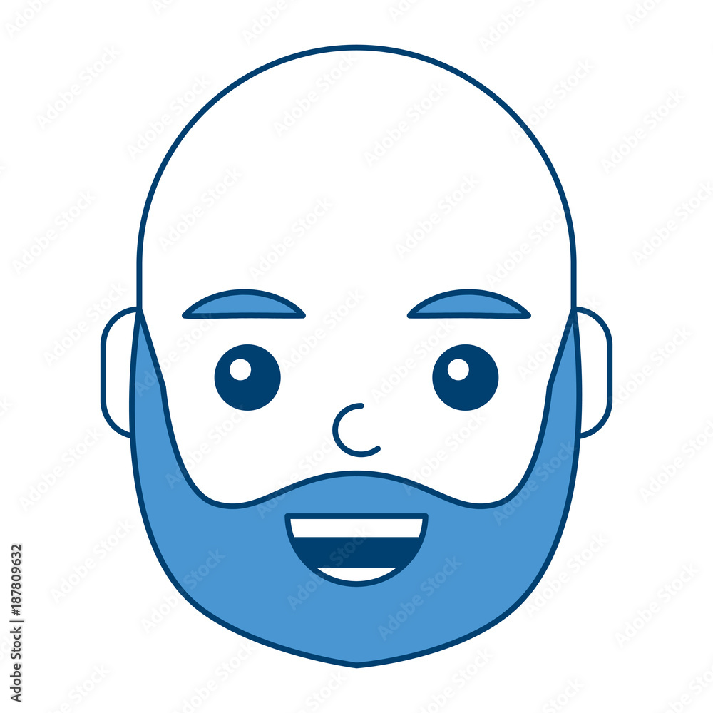 character man face laughing happy image vector illustration blue design