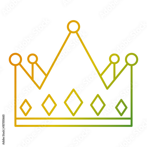 crown monarchy jewelry luxury gem vector illustration