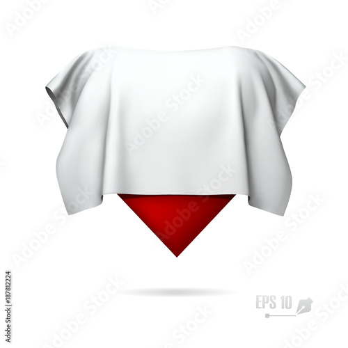 Heart covered with white cloth. Vector illustration.