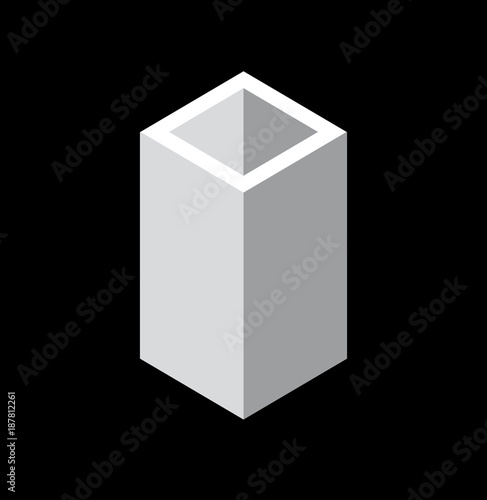 Illusione ottica geometrica - parallelepipedo vuoto o piramide?