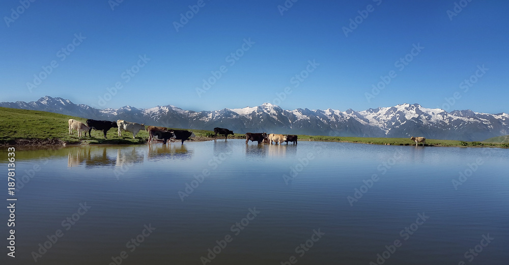 Koruldi lakes in Svaneti, Great Caucasus in Georgia