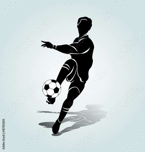 Vector silhouette soccer player