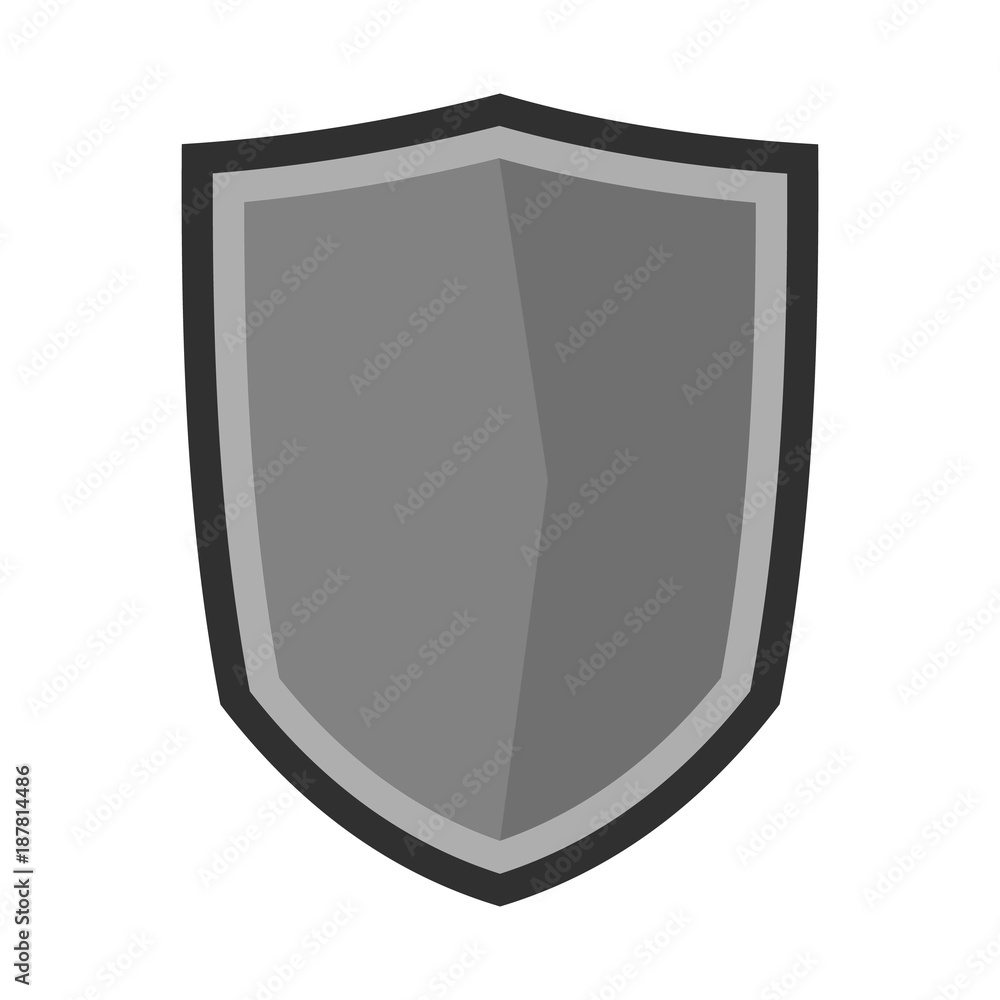Military shield icon, flat style Military shield icon, flat style