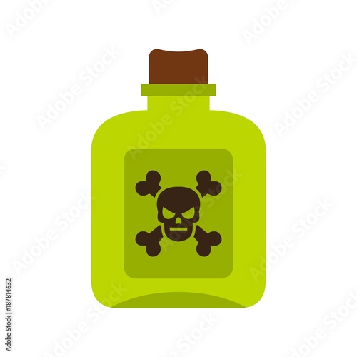 Poison icon, flat style