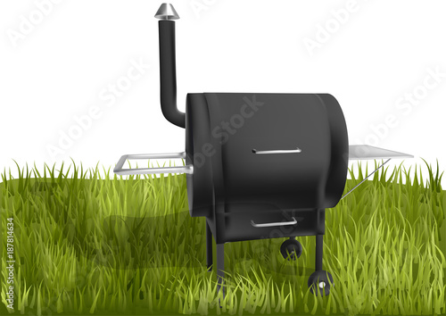 smoker barbecue on grass photo