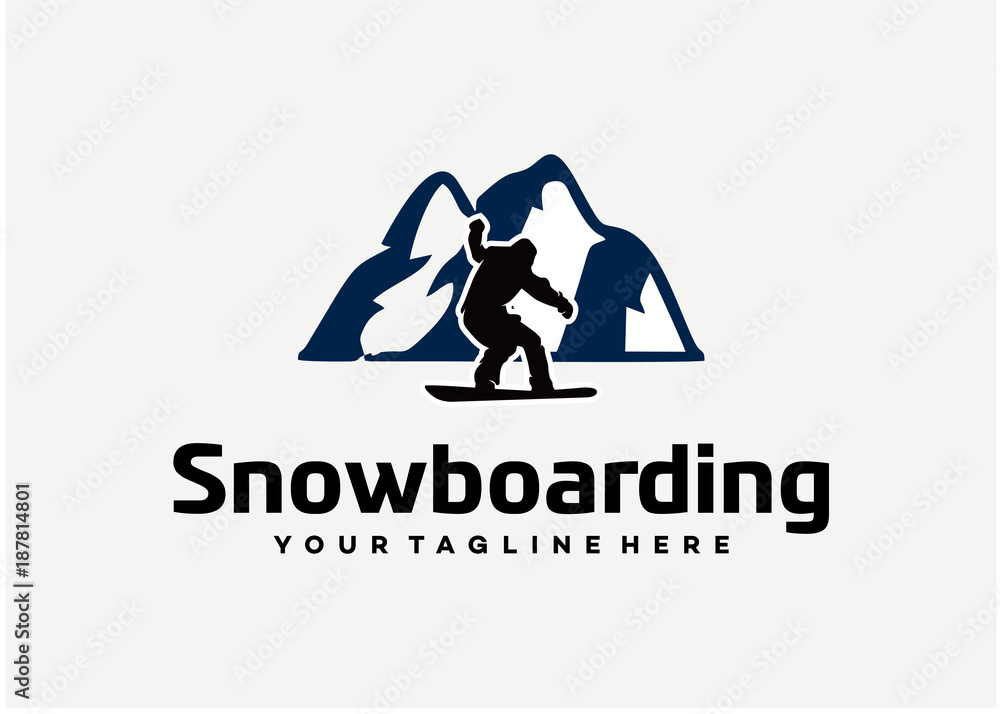 Snowboarding Logo Template Design Vector, Emblem, Design Concept, Creative Symbol, Icon