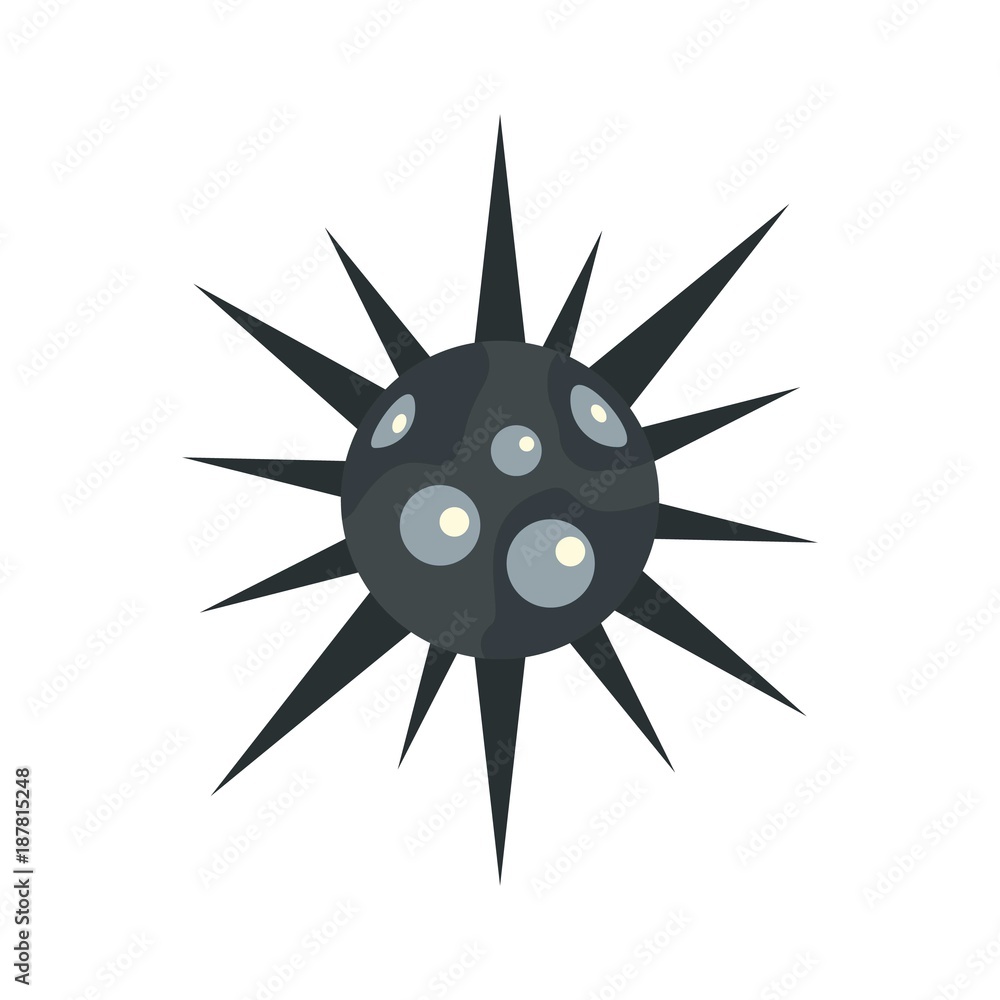 Obraz premium Round cell virus icon, flat style