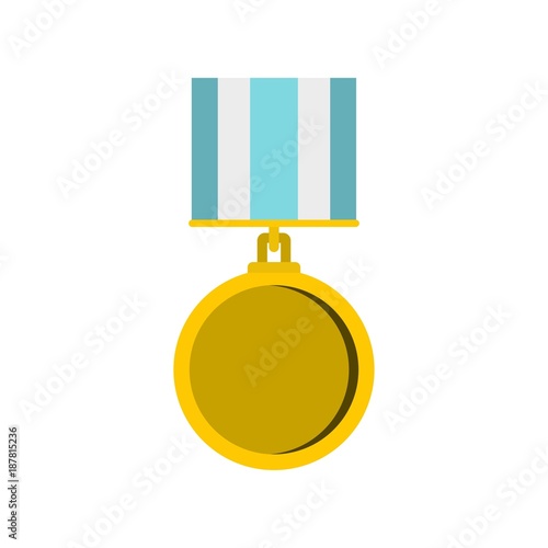 Medal for services icon, flat style