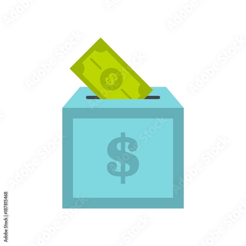 Donation box icon, flat style