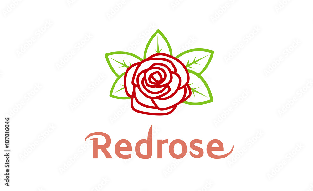 Red Rose Nature Lotus Logo Design Symbol Illustration Red Rose Nature Lotus Logo Design Symbol Illustration