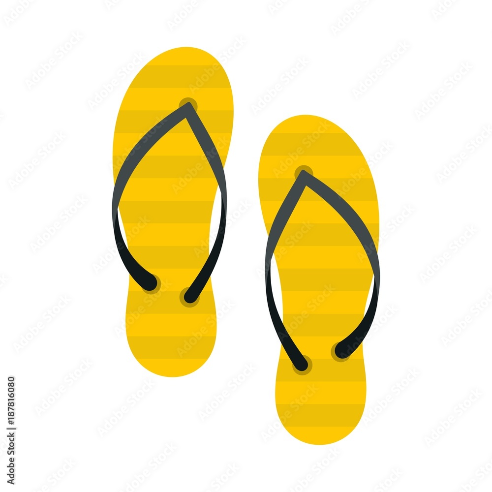 Flip flop icon, flat style Flip flop icon, flat style
