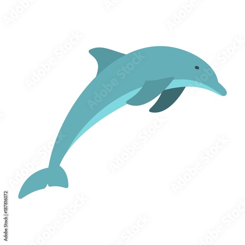 Fototapete Dolphin icon, flat style