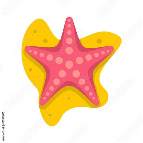 Sea star icon, flat style