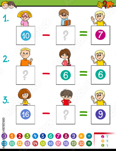 maths subtraction game with farm animals