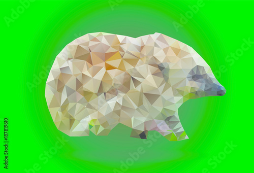 Low poly hedgehog. Modern triangle geometric style
