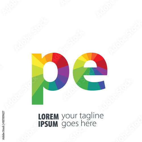 Initial Letter PE Gradient Logo