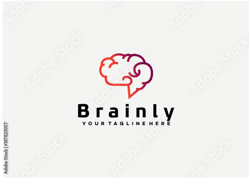Brain Logo Template Design Vector, Emblem, Design Concept, Creative Symbol, Icon