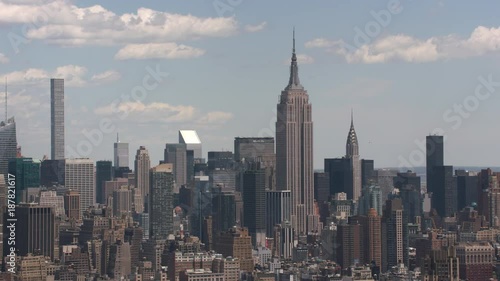 New York City, New York circa-2017, Aerial shot of Manhattan buildings in New York City.  Shot with Cineflex and RED Epic-W Helium. 