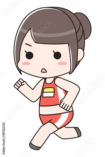 走る女性　陸上競技